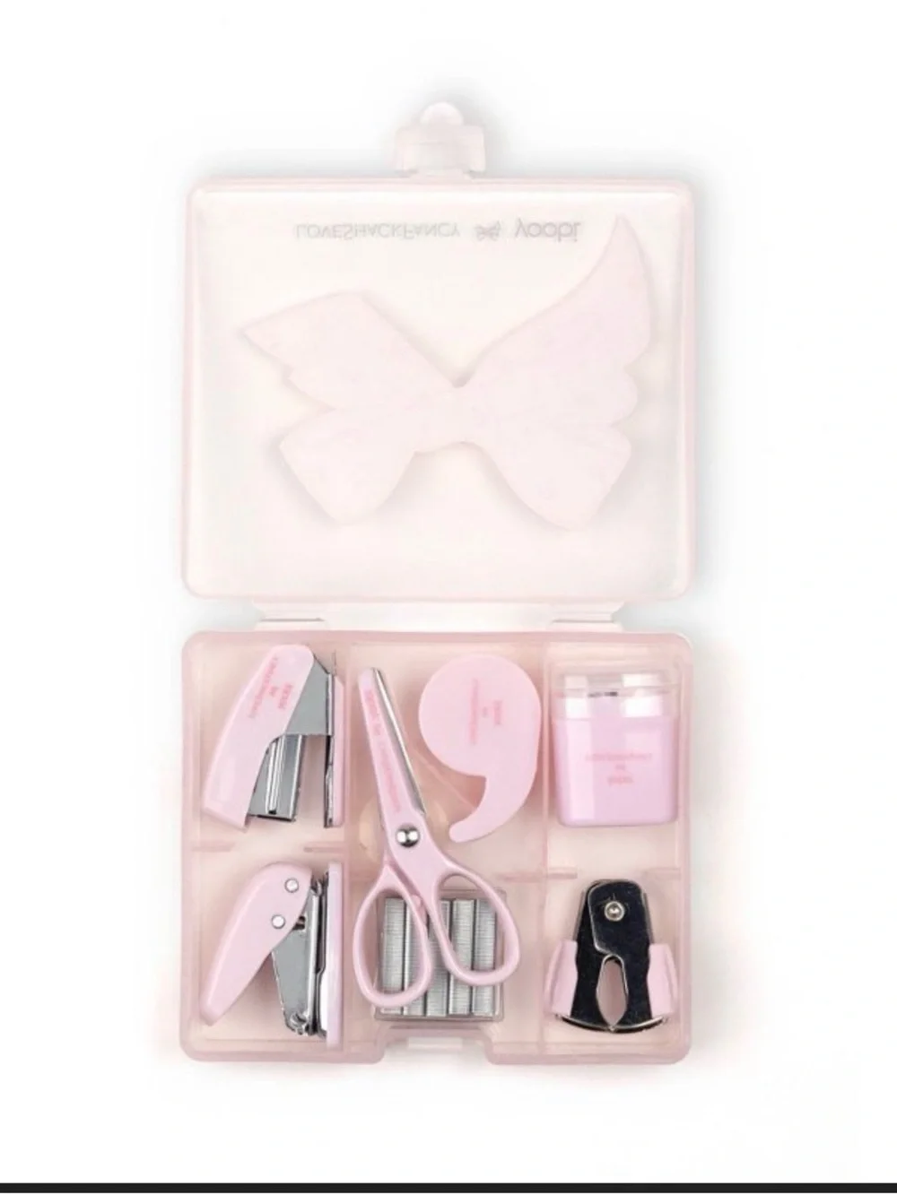 LoveShackFancy Mini Desk Supply Kit Floral Office Set Stapler Tape Scissors
